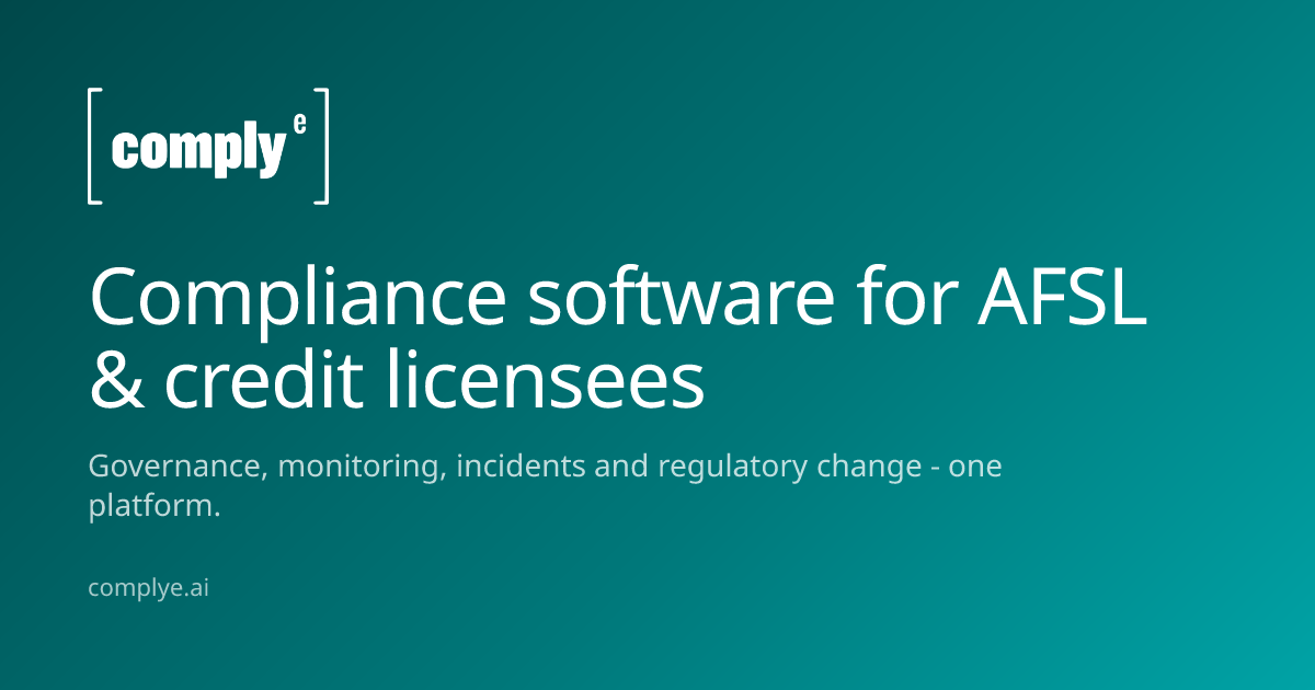 Compliance software for AFSL & credit licensees | Complye
